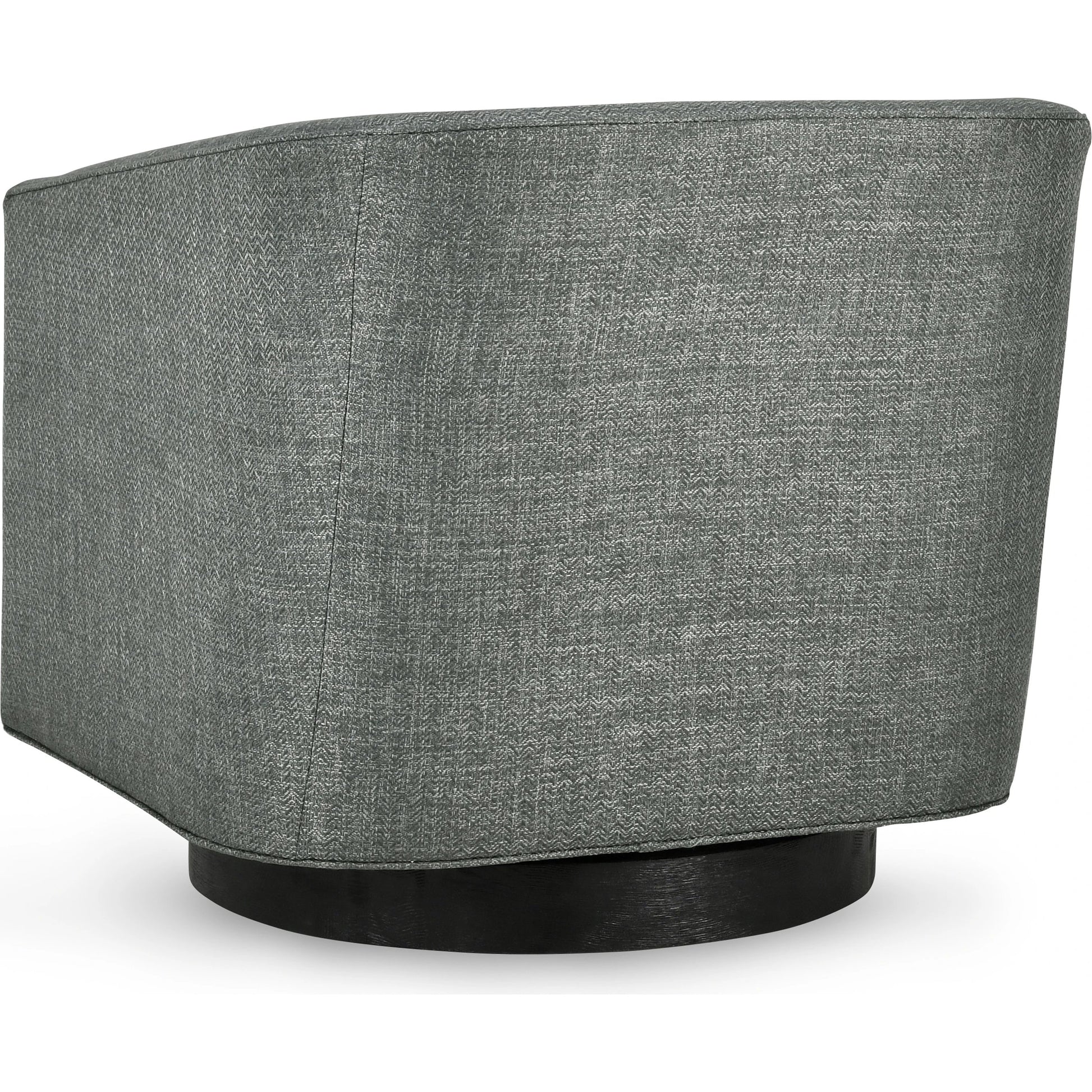 Leonard Swivel Accent Chair by Kosas Home in taupe gray and walnut. Made from 100% polyester, ash wood in a modern style.