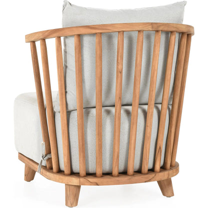 Hearst Outdoor Accent Chair Natural by Classic Home in natural. Made from teak wood, 100% olefin in a modern style.