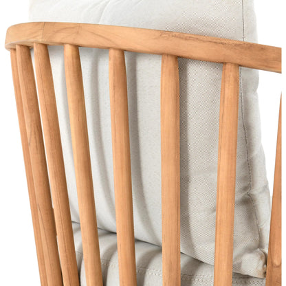 Hearst Outdoor Accent Chair Natural by Classic Home in natural. Made from teak wood, 100% olefin in a modern style.
