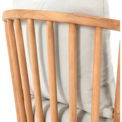 Hearst Outdoor Accent Chair Natural by Classic Home in natural. Made from teak wood, 100% olefin in a modern style.
