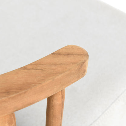 Hearst Outdoor Accent Chair Natural by Classic Home in natural. Made from teak wood, 100% olefin in a modern style.