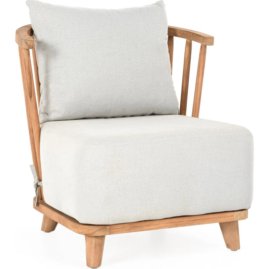 Hearst Outdoor Accent Chair Natural by Classic Home in natural. Made from teak wood, 100% olefin in a modern style.