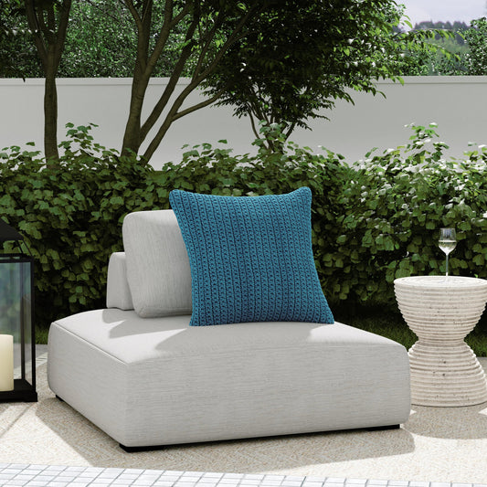 Nico Outdoor Square Lounge Chair by Classic Home in light gray. Made from 100% olefin, aluminum in a modern style.