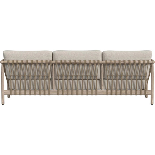 Leo Teak Wood Outdoor Sofa by Classic Home in taupe. Made from unique in a transitional style.