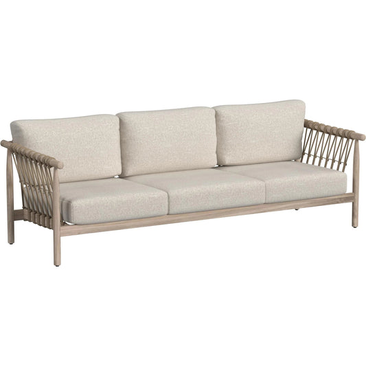 Leo Teak Wood Outdoor Sofa by Classic Home in taupe. Made from unique in a transitional style.
