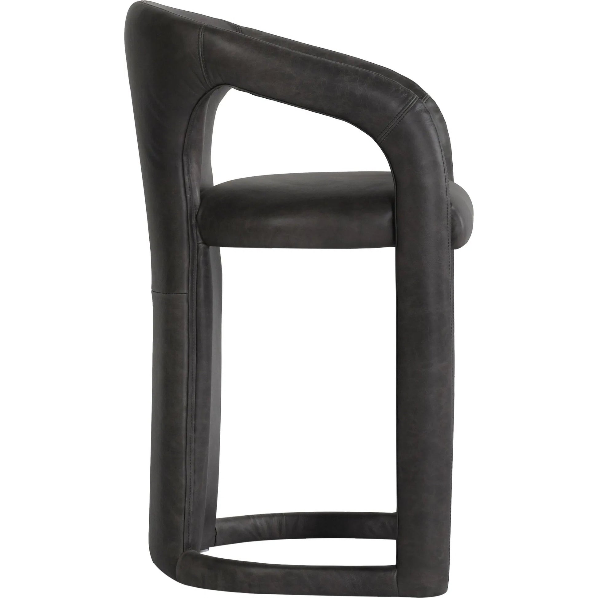 Archie 26" Distressed Leather Counter Stool by Classic Home in brown. Made from top grain leather, stainless steel in a unique style.