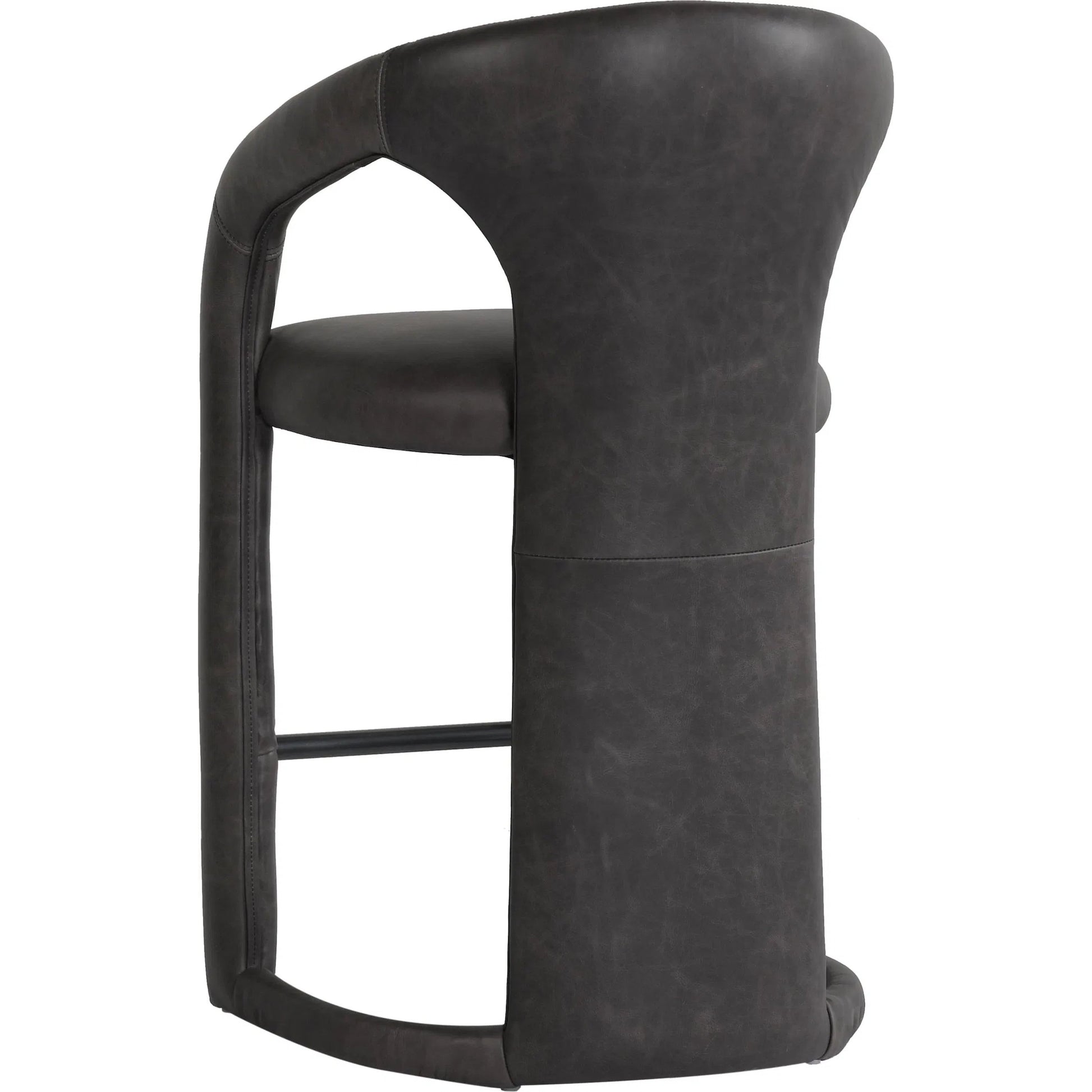 Archie 26" Distressed Leather Counter Stool by Classic Home in brown. Made from top grain leather, stainless steel in a unique style.