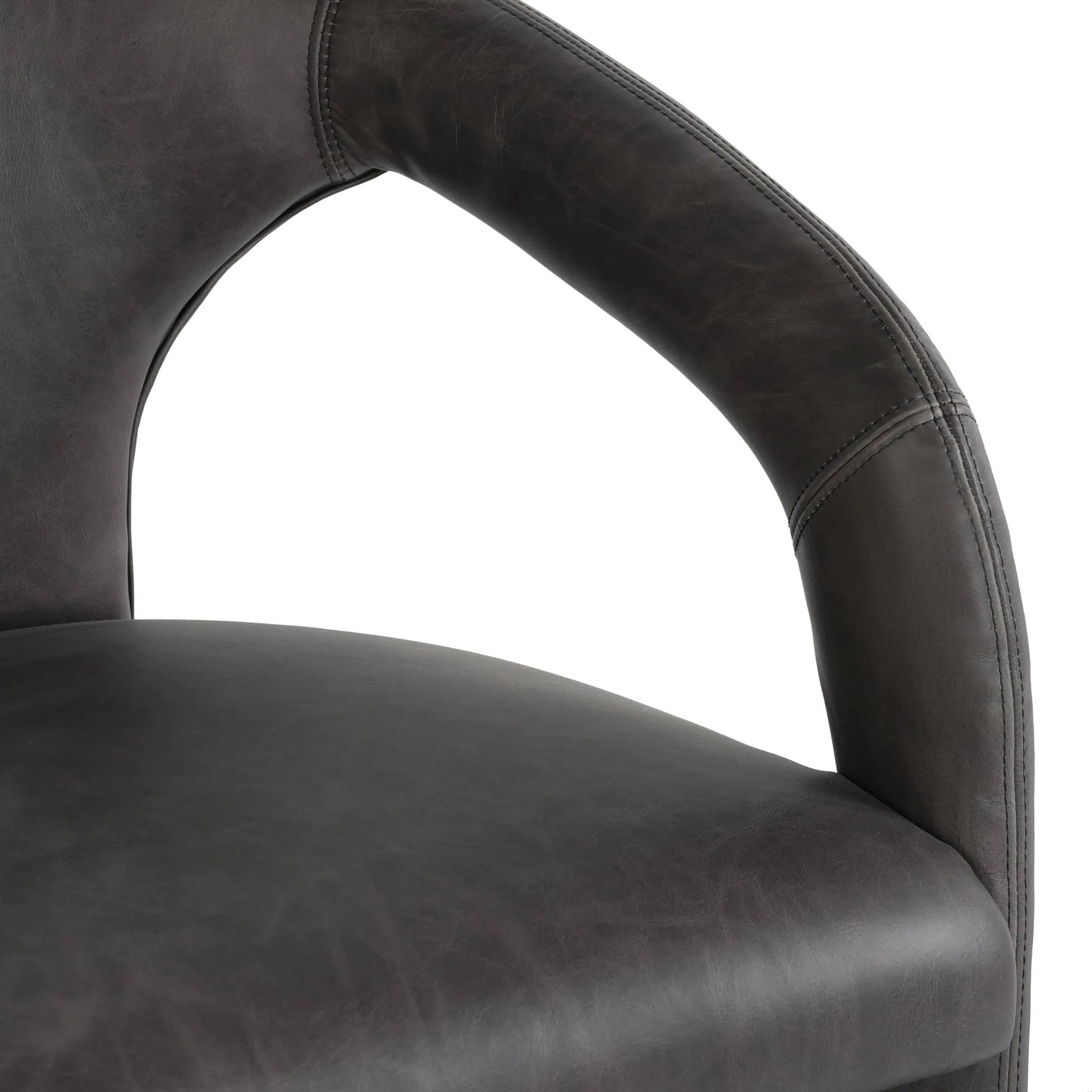 Archie 26" Distressed Leather Counter Stool by Classic Home in brown. Made from top grain leather, stainless steel in a unique style.