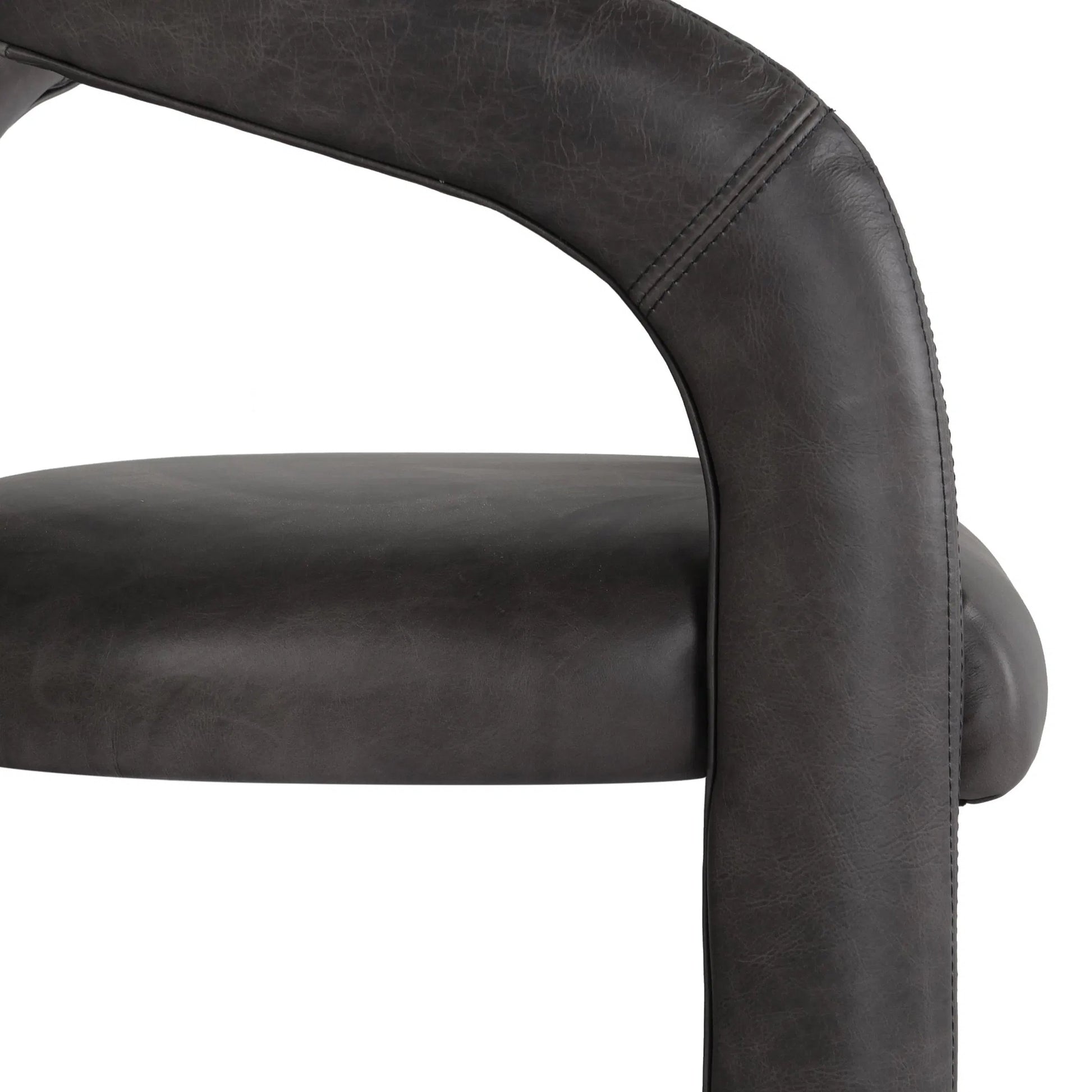 Archie 26" Distressed Leather Counter Stool by Classic Home in brown. Made from top grain leather, stainless steel in a unique style.