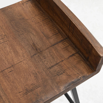 Pennie 27" Solid Wood Brown Counter Stool (Set of 2) by Kosas Home in caramel brown top , black finish base. Made from unique in a modern style.