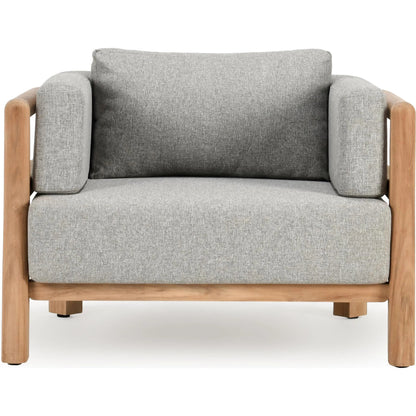 Aston Teak Outdoor Accent Chair by Classic Home in natural, gray. Made from unique in a transitional style.