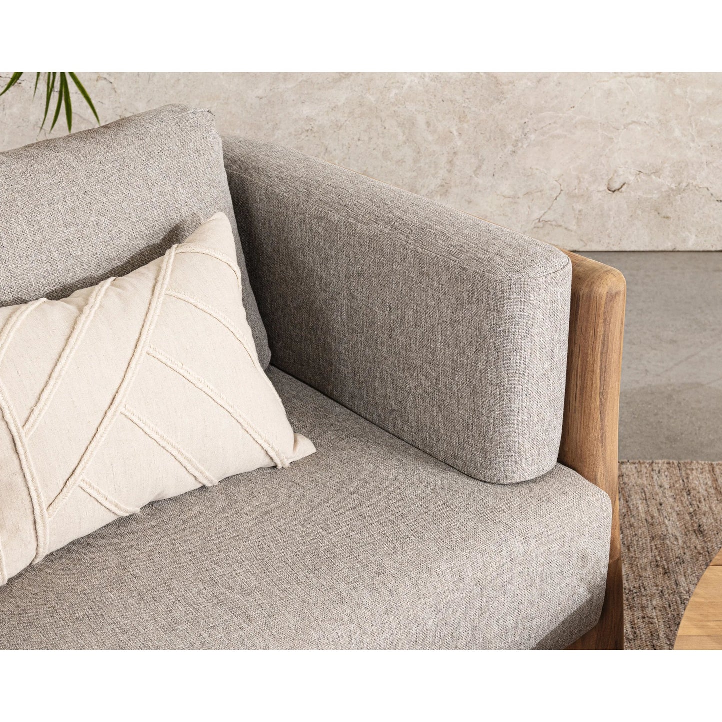 007 SI-2237300 | Closeup | Aston Teak Outdoor Accent Chair by Classic Home in natural, gray. Made from unique in a transitional style.