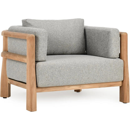Aston Teak Outdoor Accent Chair by Classic Home in natural, gray. Made from unique in a transitional style.