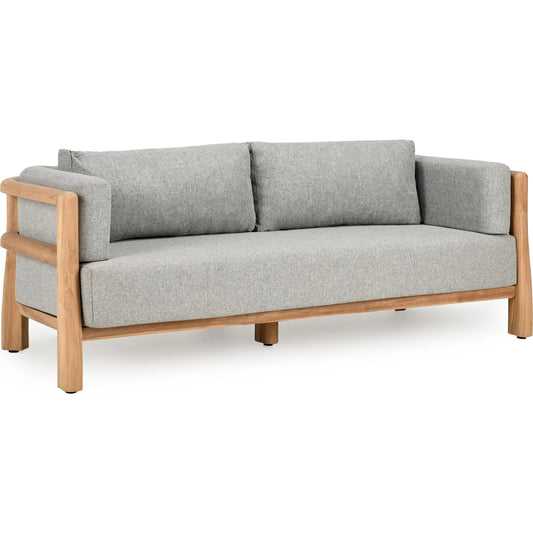 Aston Teak Outdoor Sofa by Classic Home in natural, gray. Made from unique in a unique style.