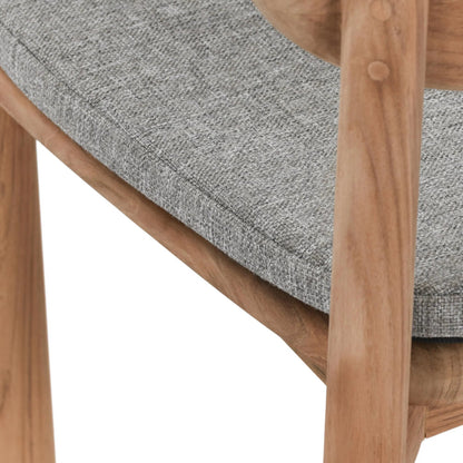 Aston Natural Teak Outdoor Dining Chair by Classic Home in natural. Made from teak wood, 100% olefin in a transitional style.