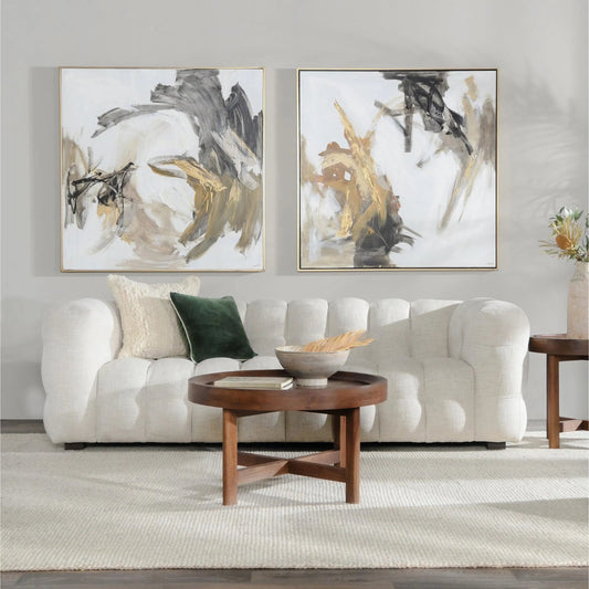Walter 94" Tufted Fabric Beige Sofa by Classic Home in beige. Made from 82% polyester, 18% viscose, rubberwood in a transitional style.