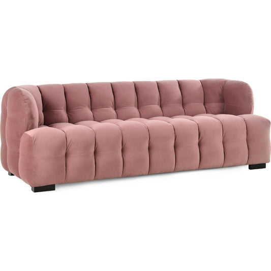 Petra 89" Velvet Fabric Blush Tufted Sofa by Classic Home in blush. Made from 100% polyester, rubberwood in a unique style.