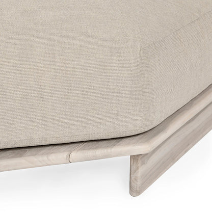 Livia Outdoor Teak Modular Sectional by Classic Home in taupe. Made from teaak wood, 100% acrylic in a transitional style.