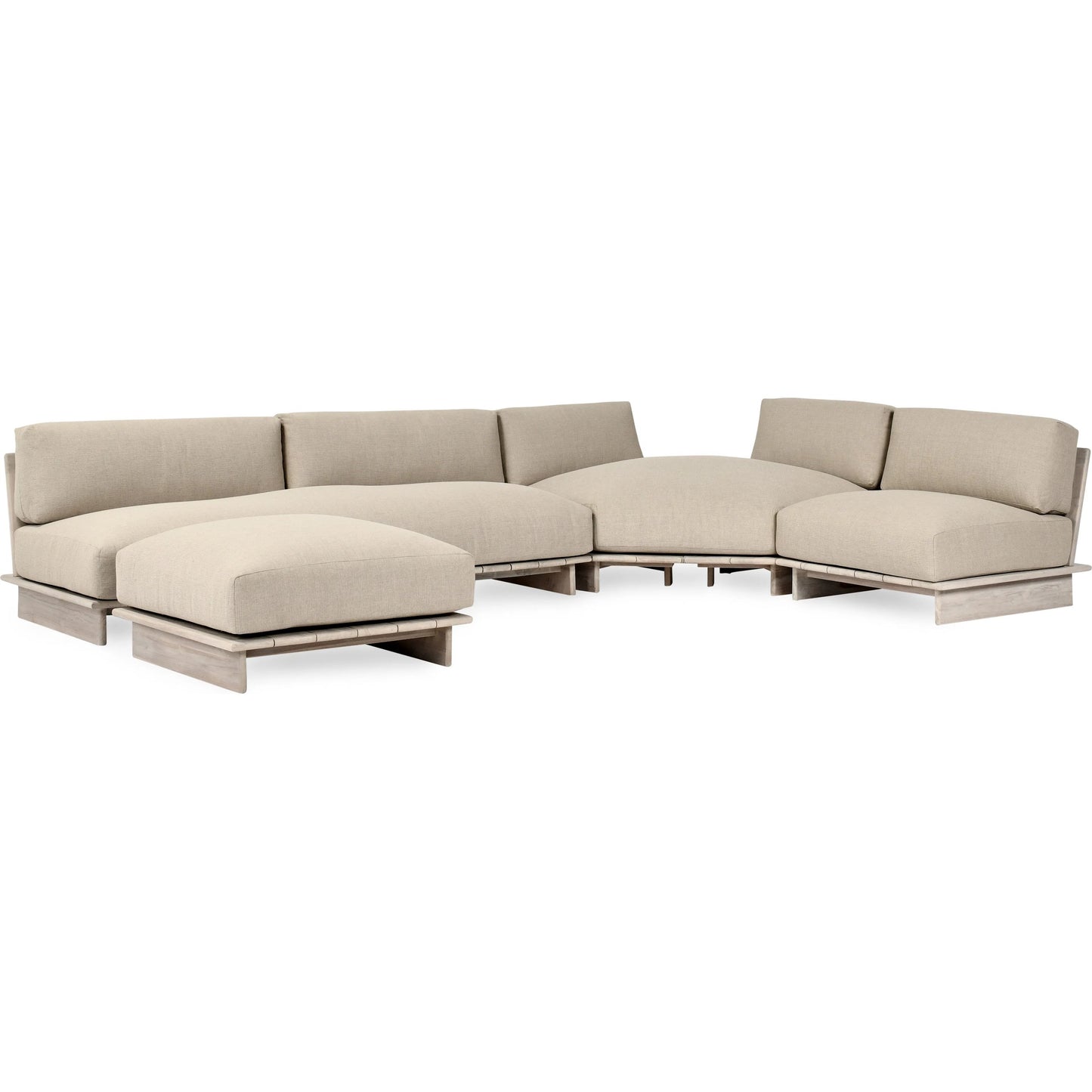 004 SI-2353748 | Additional Silo | Livia Outdoor Teak Modular Sectional by Classic Home in taupe. Made from teaak wood, 100% acrylic in a transitional style.