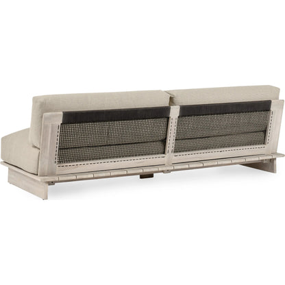 Livia Outdoor Teak Modular Sectional by Classic Home in taupe. Made from teaak wood, 100% acrylic in a transitional style.