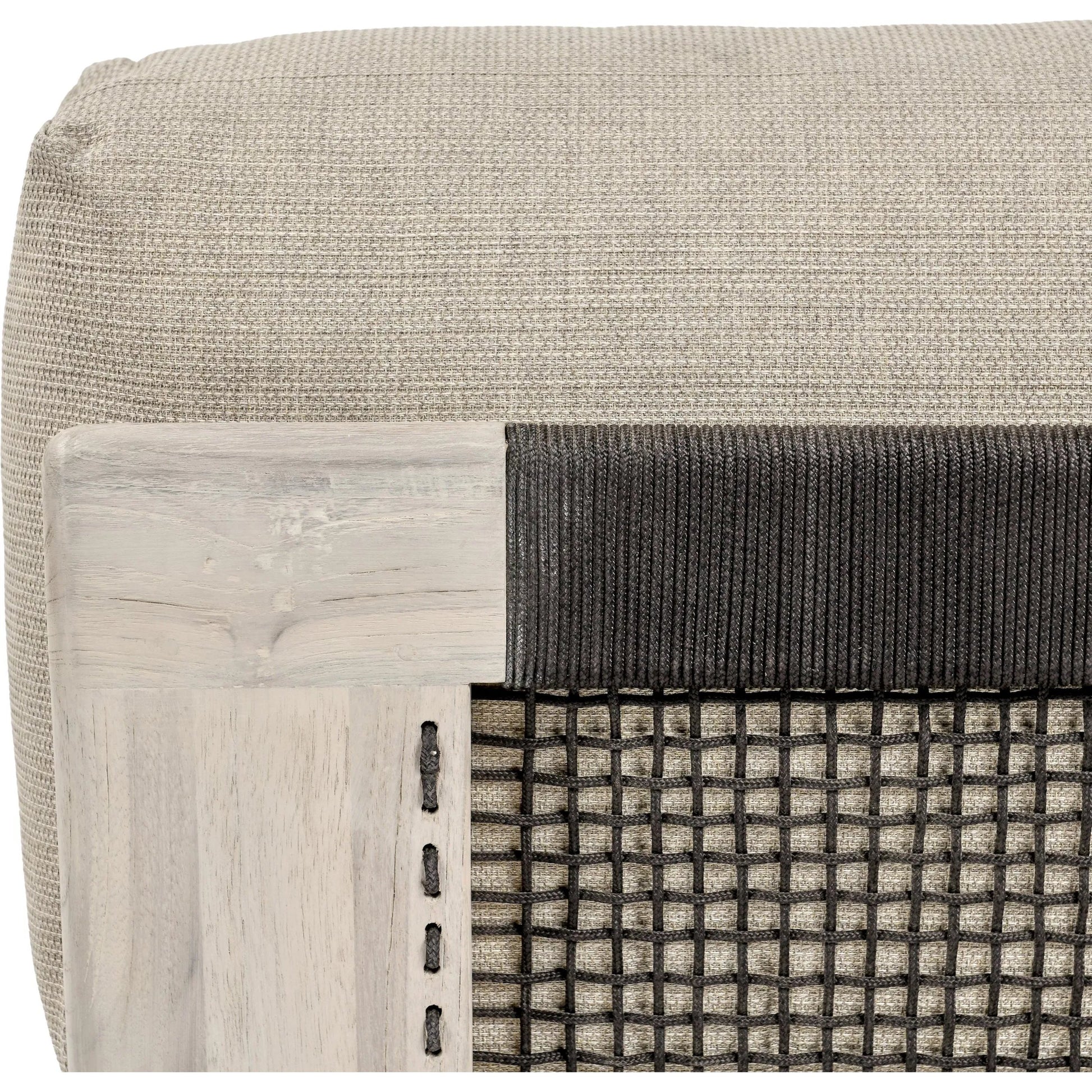 Livia Outdoor Teak Modular Sectional by Classic Home in taupe. Made from teaak wood, 100% acrylic in a transitional style.