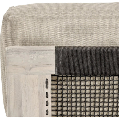 Livia Outdoor Teak Modular Sectional by Classic Home in taupe. Made from teaak wood, 100% acrylic in a transitional style.