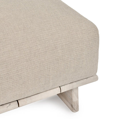 Livia Outdoor Teak Modular Sectional by Classic Home in taupe. Made from teaak wood, 100% acrylic in a transitional style.