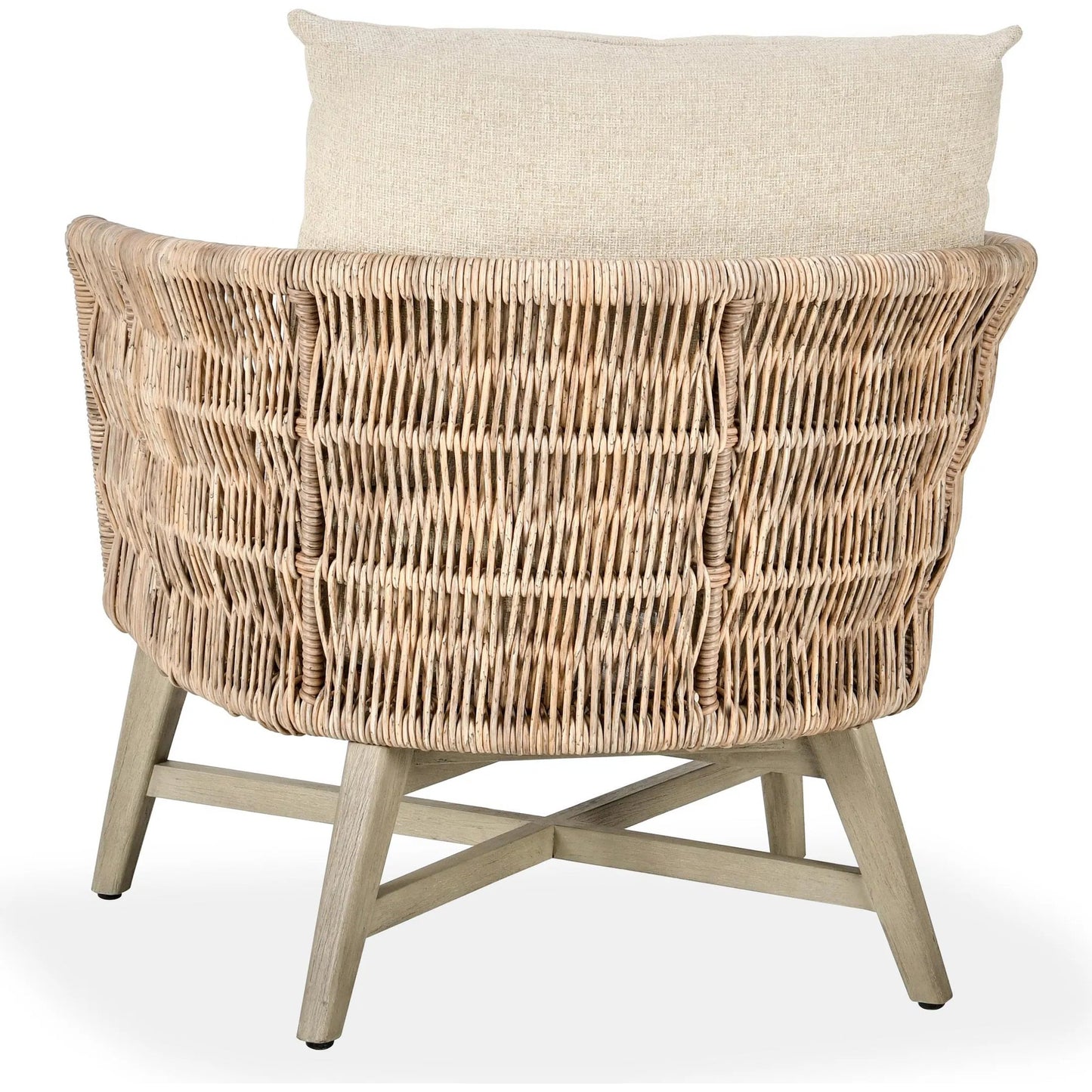 004 SI-2238934 | Additional Silo | Collins Outdoor Accent Chair by Classic Home in natural, sand. Made from synthetic rope, 100% olefin, mahogany wood in a rustic style.