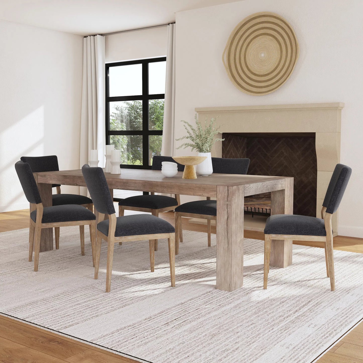012 SI-2237314 | Lifestyle | Phillip Upholstered Fabric Dining Chair (Set of 2) by Classic Home in gray. Made from unique in a modern style.