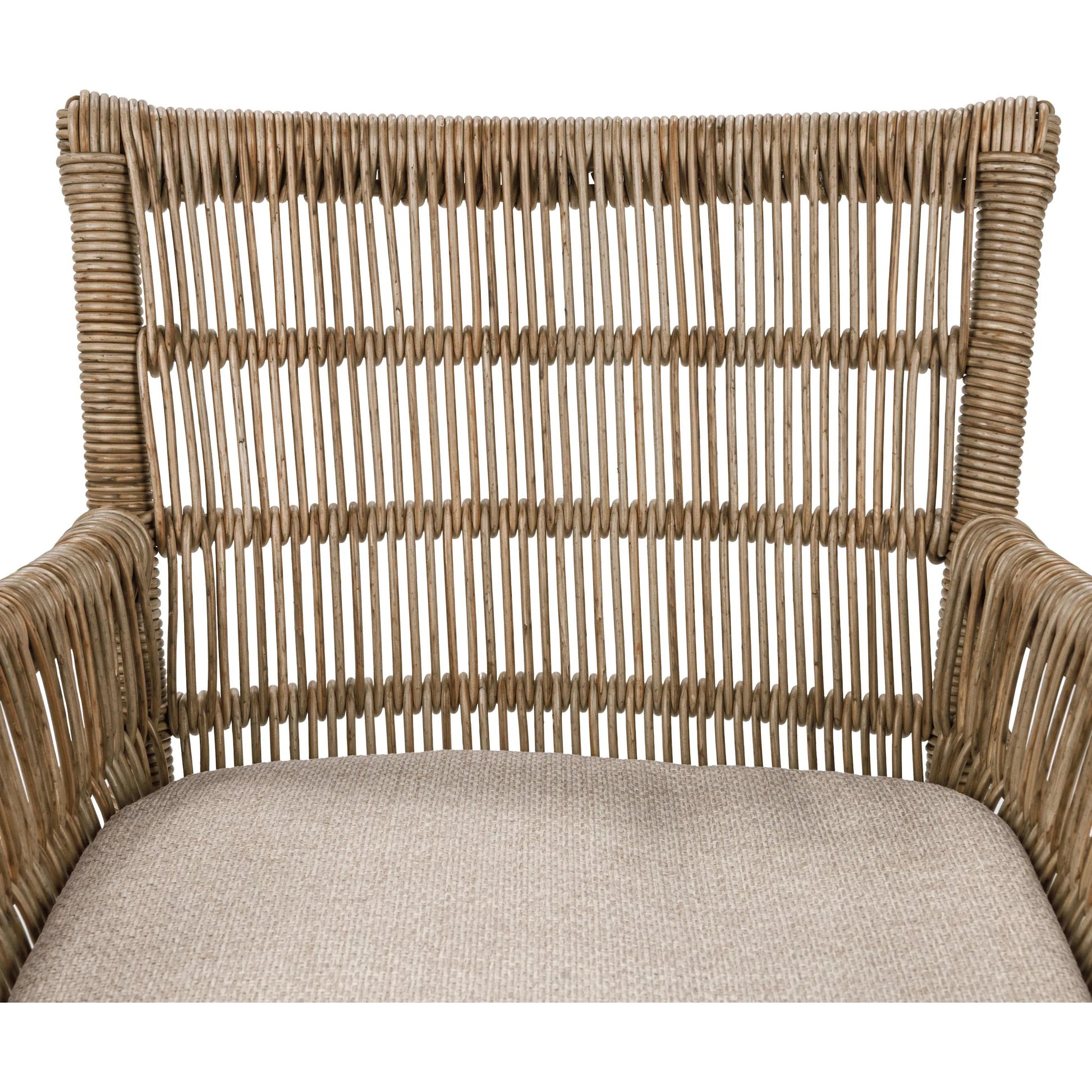 Valerie Outdoor Teak Wood Counter Chair by Classic Home in tan. Made from synthetic weave, teak, 100% olefin in a rustic style.