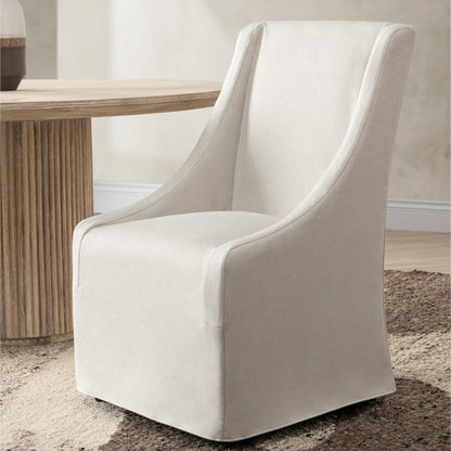 Warwick Upholstered Rolling Dining Chair by Classic Home. Made from 100% polyester in a unique style.