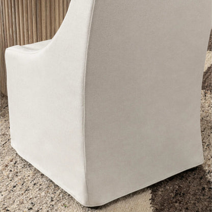 Warwick Upholstered Rolling Dining Chair by Classic Home. Made from 100% polyester in a unique style.