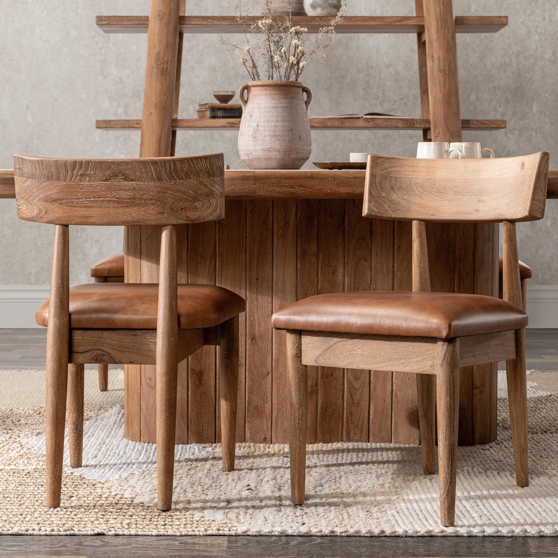 Alvaro Dining Chairs (Set of 2) by Classic Home in golden wheat. Made from acacia wood in a unique style.