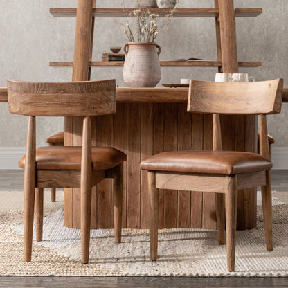 Alvaro Dining Chairs (Set of 2) by Classic Home in golden wheat. Made from acacia wood in a unique style.