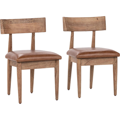 Alvaro Dining Chairs (Set of 2) by Classic Home in golden wheat. Made from acacia wood in a unique style.