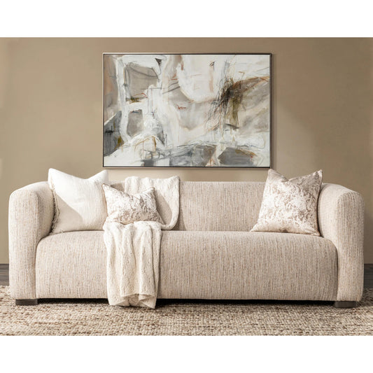 Andara Upholstered Fabric Sofa by Classic Home in beige. Made from 90% polyester, 10% linen in a transitional style.