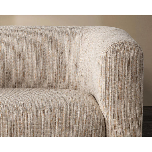 Andara Upholstered Fabric Sofa by Classic Home in beige. Made from 90% polyester, 10% linen in a unique style.