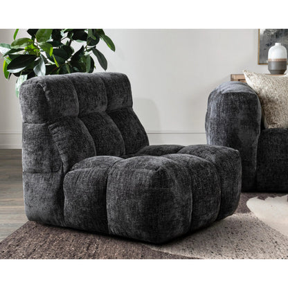 Roba Upholstered Fabric Swivel Lounge Chair by Classic Home in charcoal. Made from 100% polyester in a modern style.