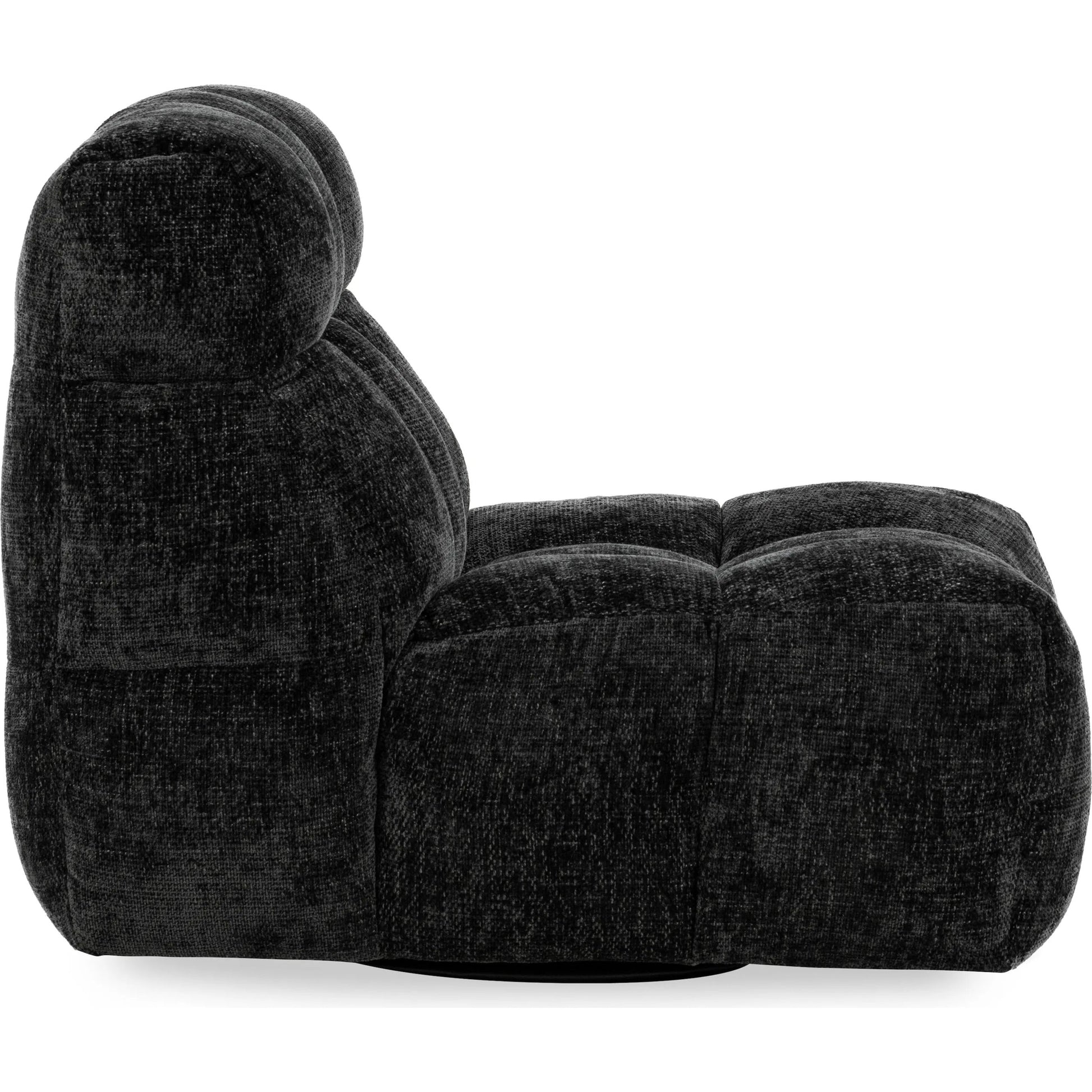 Roba Upholstered Fabric Swivel Lounge Chair by Classic Home in charcoal. Made from 100% polyester in a modern style.