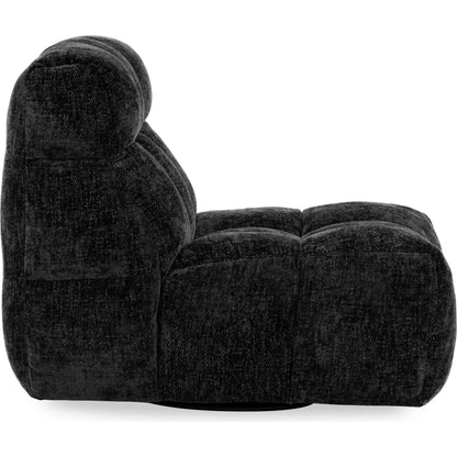 Roba Upholstered Fabric Swivel Lounge Chair by Classic Home in charcoal. Made from 100% polyester in a modern style.
