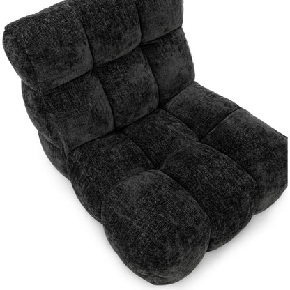 Roba Upholstered Fabric Swivel Lounge Chair by Classic Home in charcoal. Made from 100% polyester in a modern style.