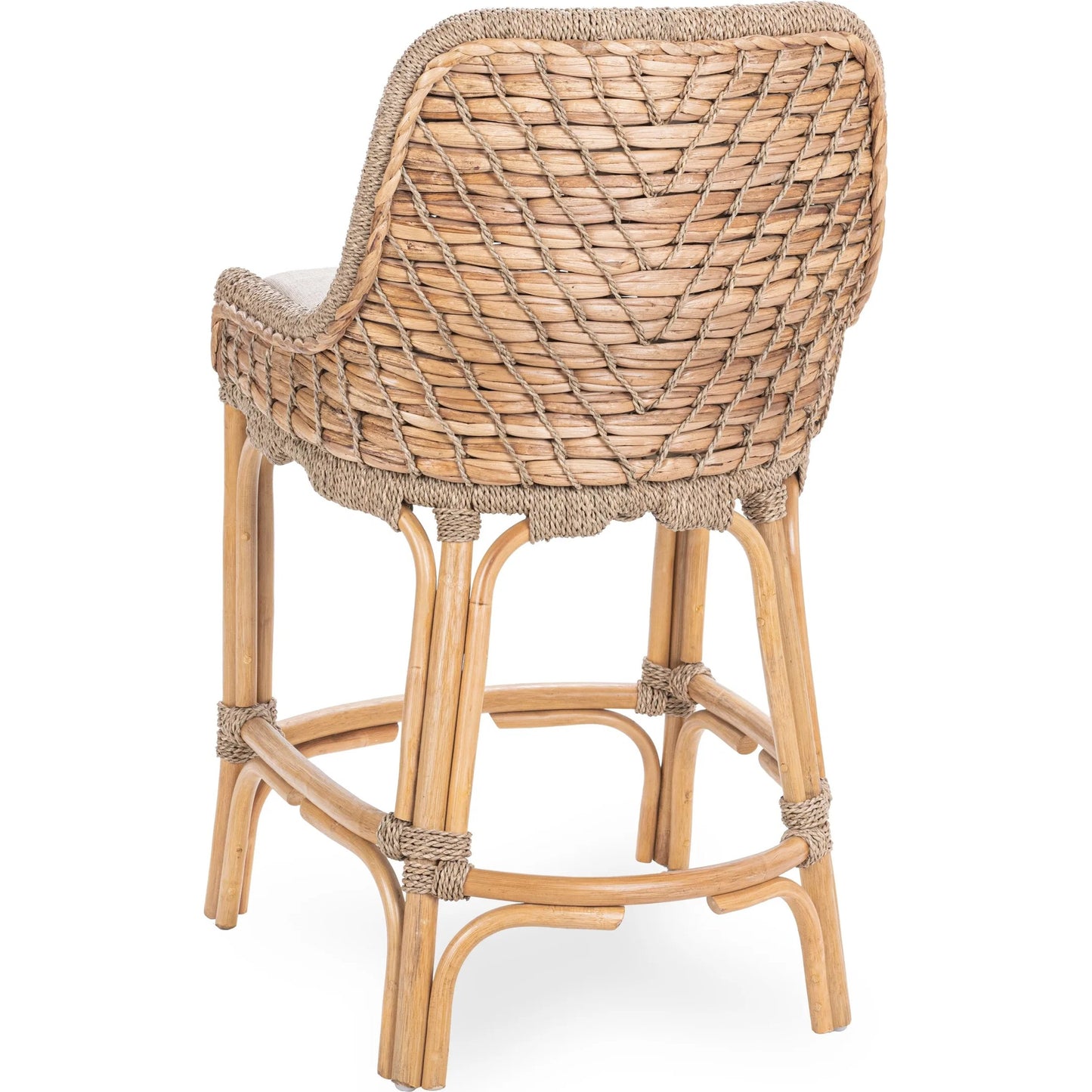 003 SI-2518863 | Additional Silo | Nuevo Stool by Kosas Home in natural, truffle. Made from waterhycinth, seagrass, 100% polyester in a rustic style.
