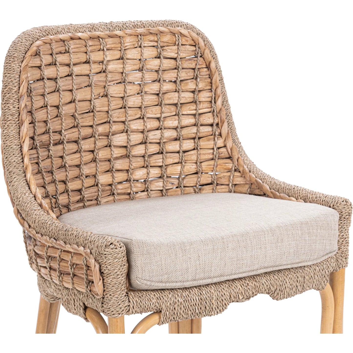 004 SI-2518863 | Additional Silo | Nuevo Stool by Kosas Home in natural, truffle. Made from waterhycinth, seagrass, 100% polyester in a rustic style.