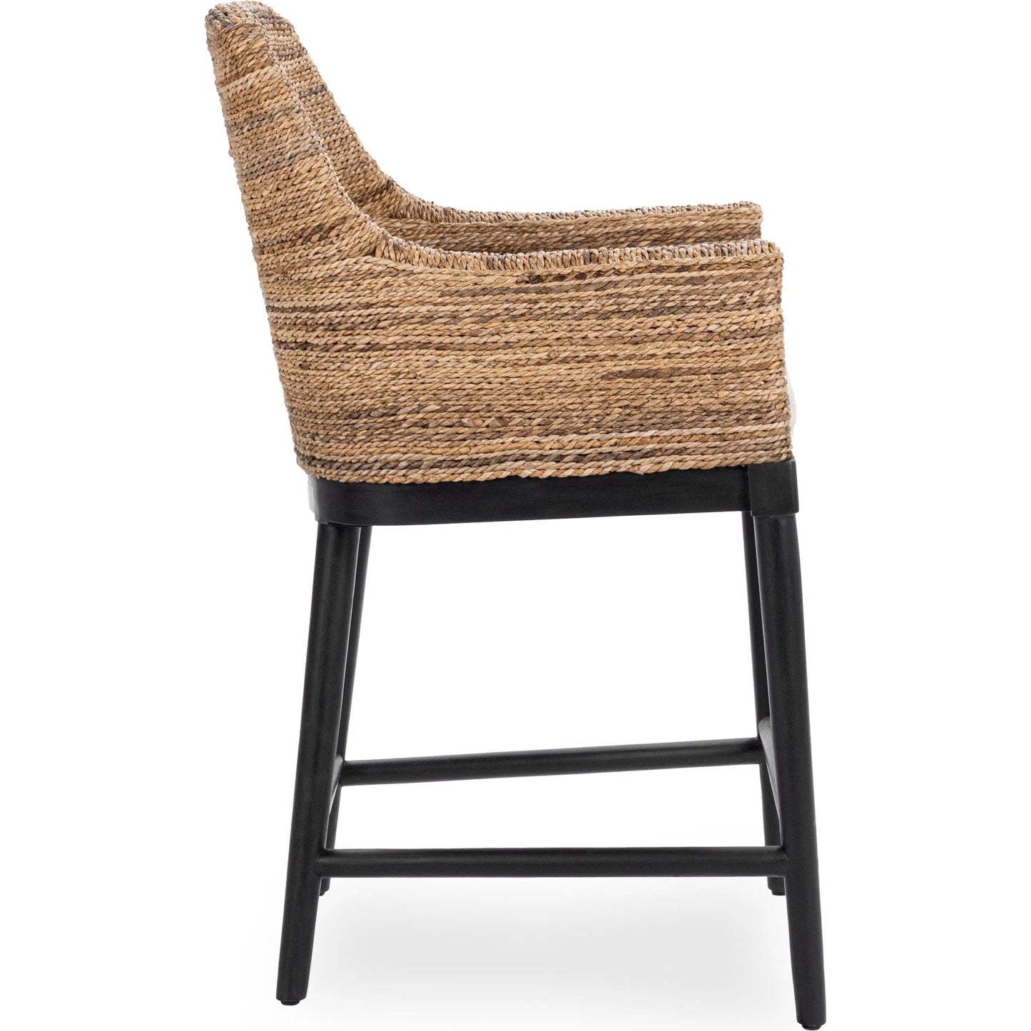 002 SI-2518864 | Additional Silo | Rey Stool by Kosas Home in natural, beige. Made from banana leaf, mahogany wood, 100% polyester in a rustic style.