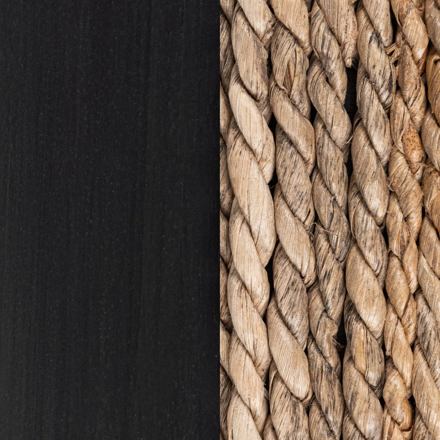 008 SI-2518864 | Closeup | Rey Stool by Kosas Home in natural, beige. Made from banana leaf, mahogany wood, 100% polyester in a rustic style.