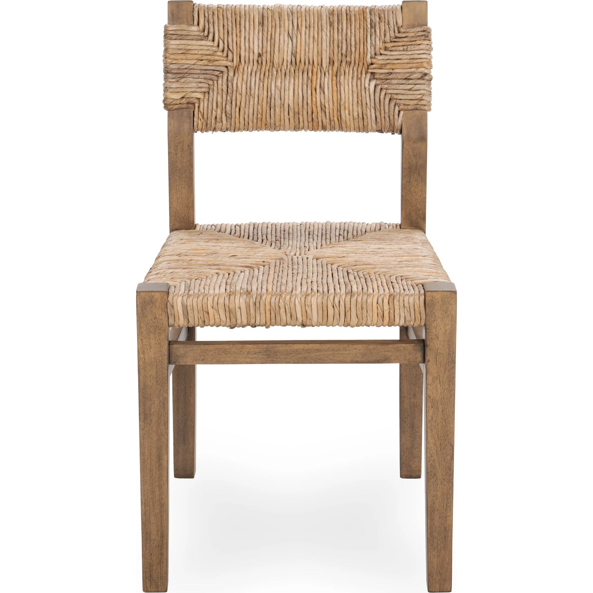Meryn Dining Chair (Set of 2) by Kosas Home in brown wash. Made from banana bark, mahogany wood in a transitional style.