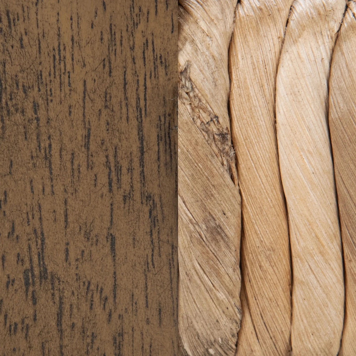 006 SI-2518865 | Closeup | Meryn Dining Chair (Set of 2) by Kosas Home in brown wash. Made from banana bark, mahogany wood in a transitional style.