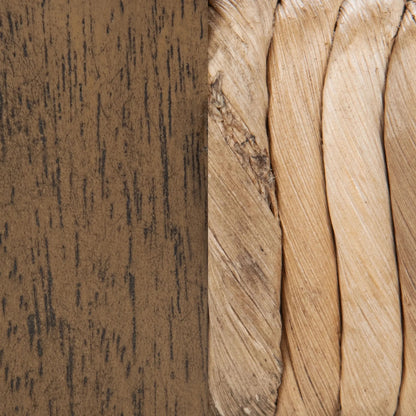 Meryn Dining Chair (Set of 2) by Kosas Home in brown wash. Made from banana bark, mahogany wood in a transitional style.