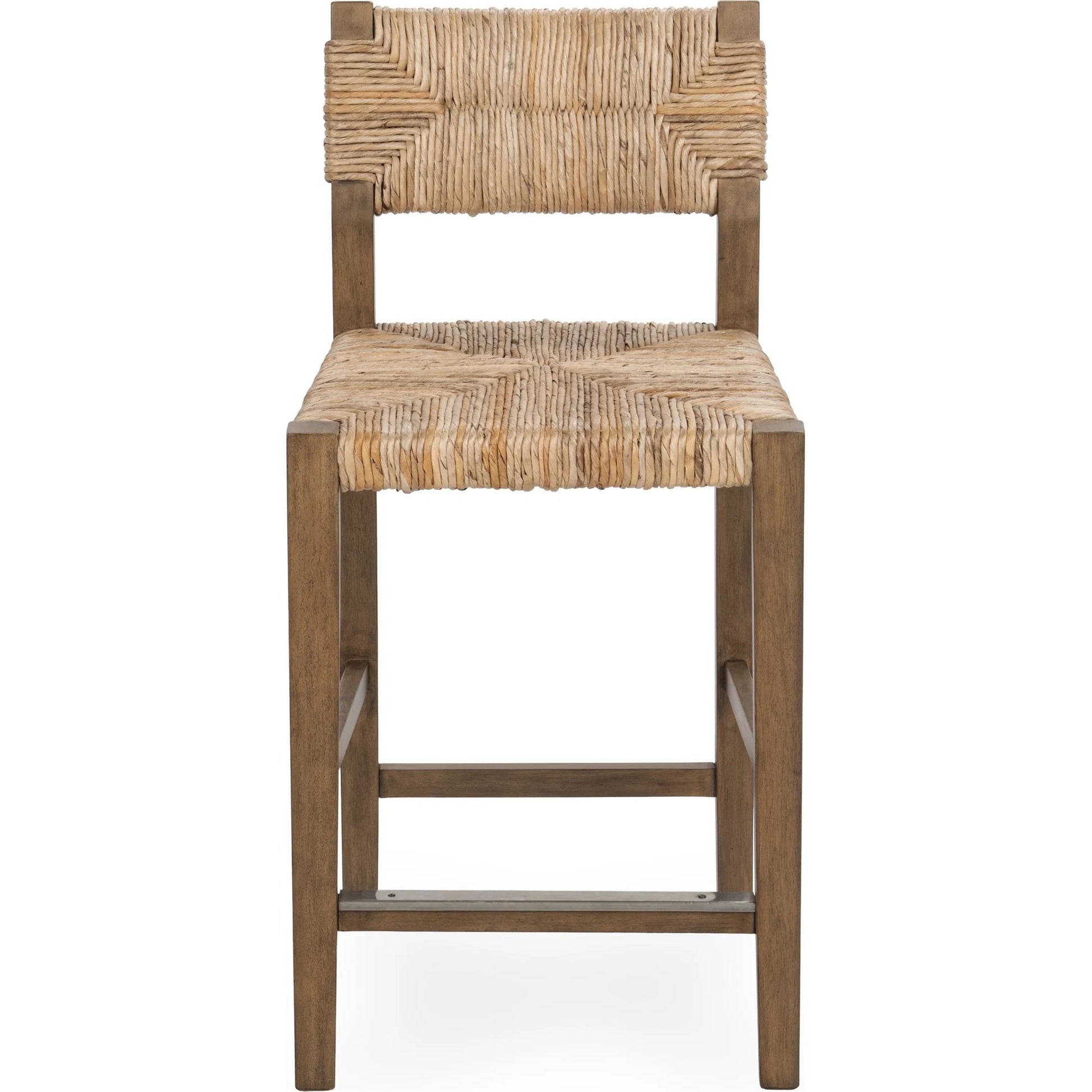 Meryn Stool by Kosas Home in brown wash. Made from banana bark, mahogany wood in a transitional style.