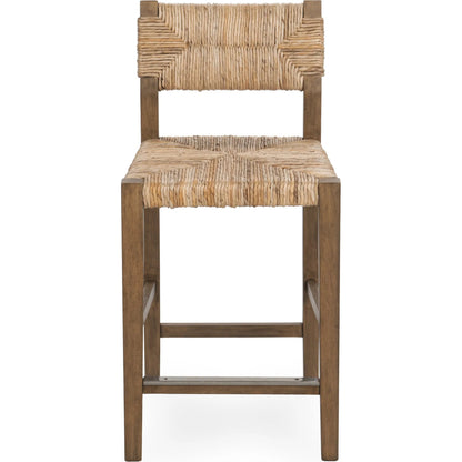 Meryn Stool by Kosas Home in brown wash. Made from banana bark, mahogany wood in a transitional style.